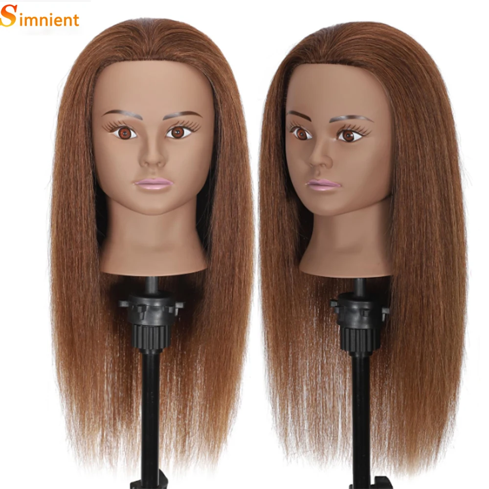 

Mannequin Head with 100% Real Human Hair Doll Head With Clamp Practice Braiding Training Head Styling Cosmetology Manikin for Ha