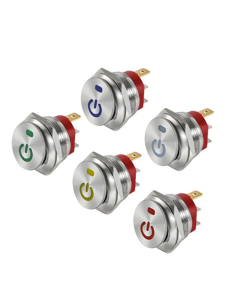 Interrupteur à bouton métallique 25mm 30mm 12V/20A, interrupteur à bascule en acier inoxydable 220V/15A ON-OFF autobloquant 3 broches, adapté aux voitures et bateaux