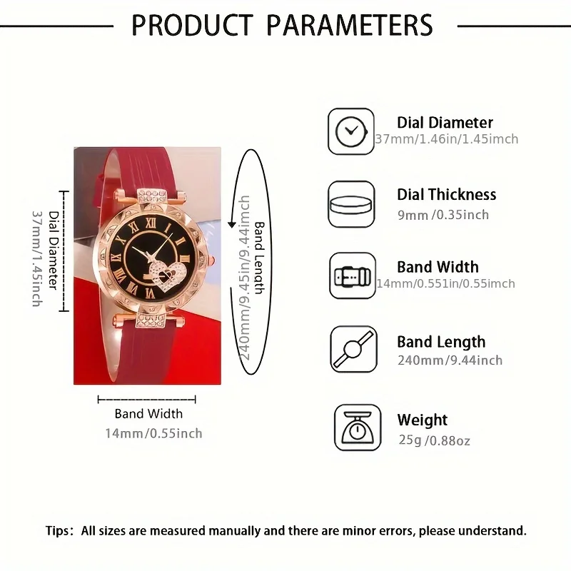 Conjunto de relógio de quartzo feminino com 4 peças de joias: estilo universitário, movimento de quartzo, anti-choque, caixa de liga, pulseira de veludo de seda