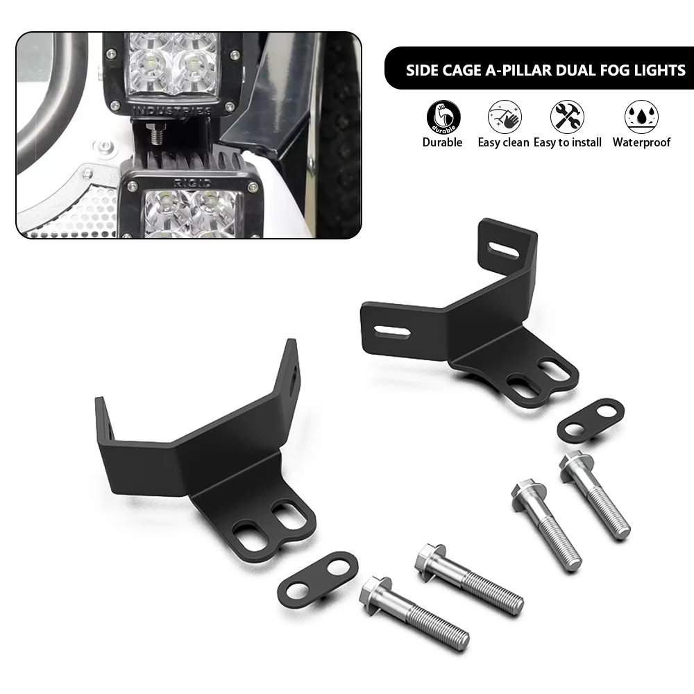 

For Polaris RZR 800 RZR 900 RZR1000 RZR900 RZR800 RZR XP1000 UTV Side Cage A-Pillar DUAL Fog Light Pod Mount Bracket Accessories