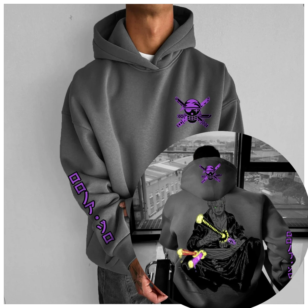 

ONE PIECE Одежда для родителей и детей, осенне-зимняя японская толстовка с капюшоном Hotblooded Animation, классический мужской и женский топ