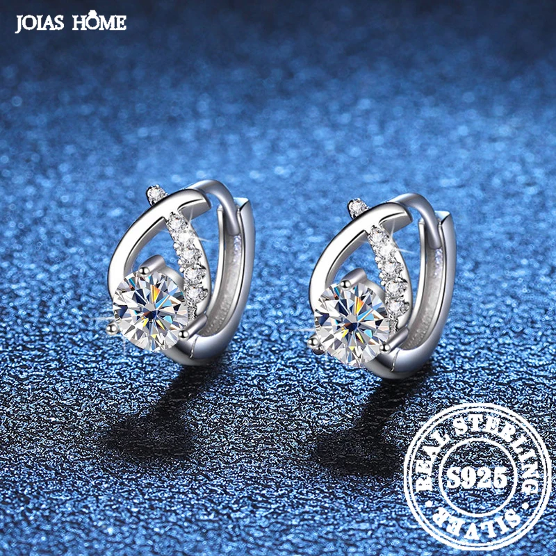 JOIAS HOME Silver 925 50 Cent D Color Moissanite Jewel Earrings For Women's Fashion Elegance, Gift For Wife And Girlfriend