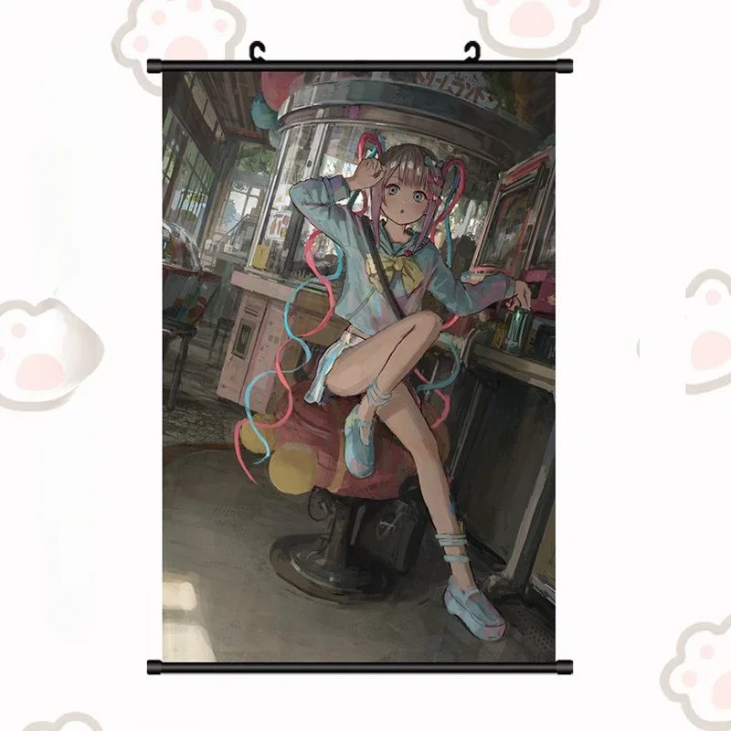 NEEDY GIRL OVERDOSE Rain Hanging Cloth Anime Cartoon Hang Pictures Extra Large HD Reel Poster Decor Cloth Painting Room Layout