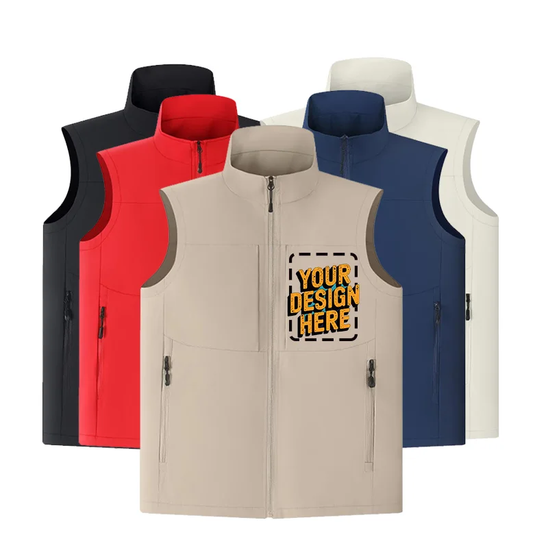 

Бесплатная печать логотипа! Жилет унисекс с воротником-стойкой, эластичная ткань с ветрозащитным водонепроницаемым легким грелком для тела объемом 2,0 л