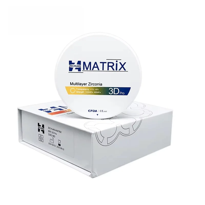 MATRIX 3D Pro Multilayer Zirconia Blocks Discs Dentistry Lab Zirconium Blank Open System 98mm Translucence 43%-57% Dental Tools