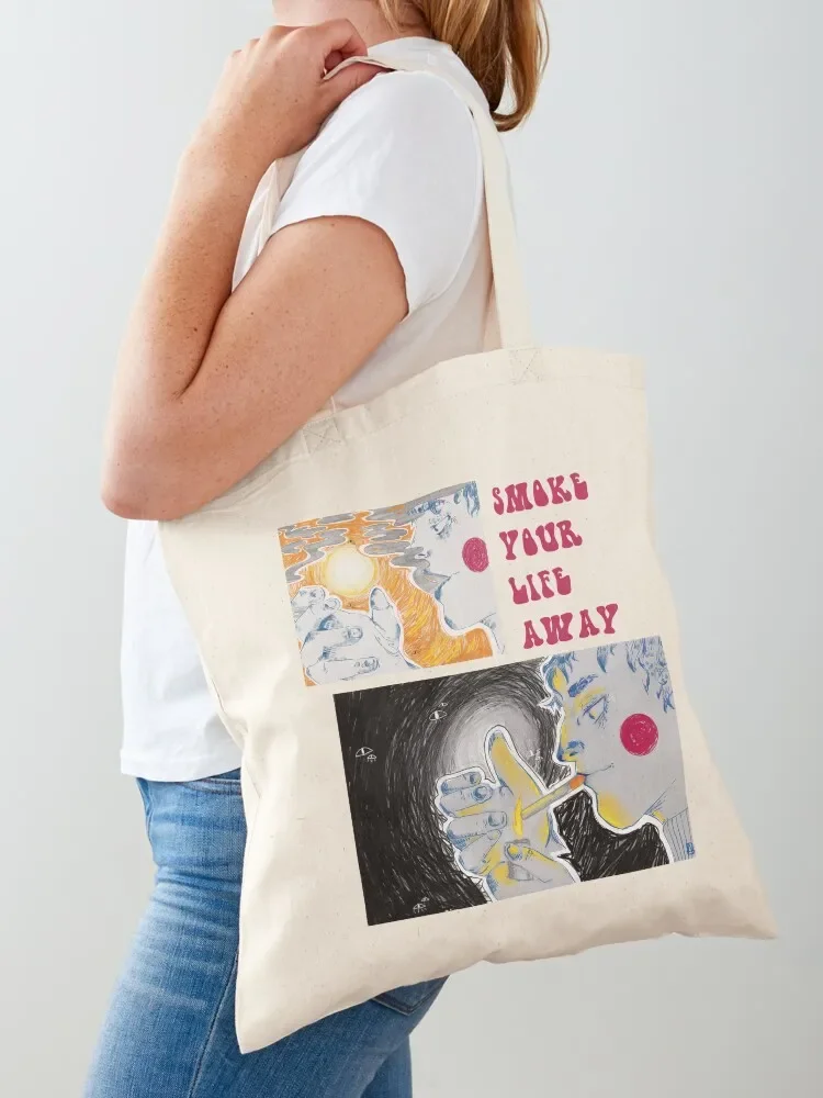 

SMOKE YOUR LIFE AWAY Tote Bag Customizable tote bag Shopper bag shopper woman sac pour femme