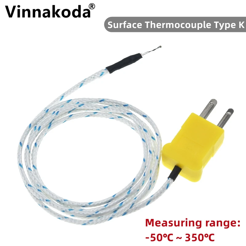 5PCS K type surface thermocouple temperature sensor 1m wire thermocouple probe -50~350℃