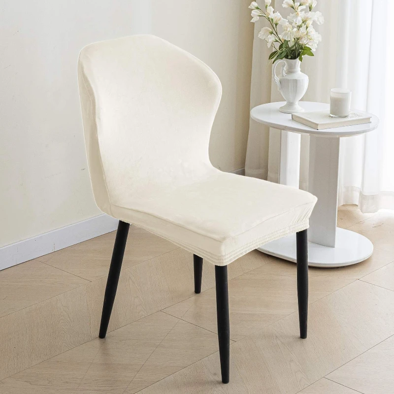 

Бархатный чехол на стул из серебряной лисы, современный простой чехол на стул специальной формы, утолщенный чехол на стул для обеденного стола, пыленепроницаемый «все включено»