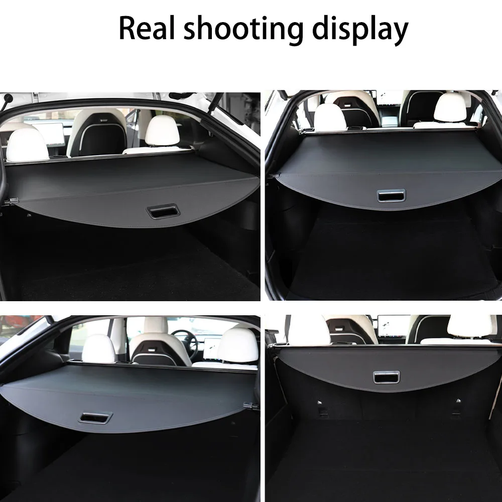 For Tesla Model Y Trunk Cargo Cover Curtain  Rear Luggage Carrier Retractable Partition Baffle Plate Convenient Store items