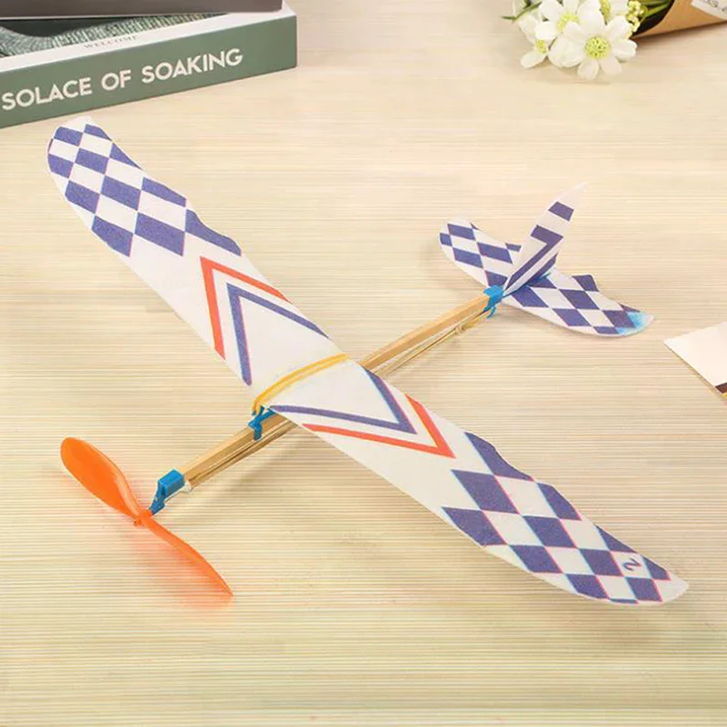 Rubber Band Elastic Powered Aircraft Glider Flying Plane Airplane DIY Kids Toy For Kids Children Toy Safe For Children