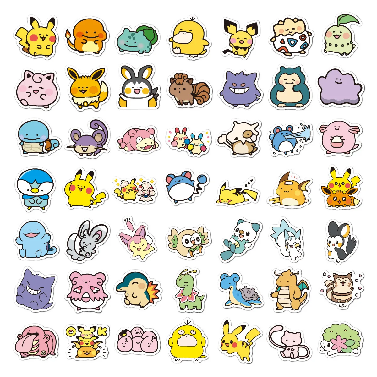 Cute Anime Pokemon Waterproof Stickers 100pcs for Kids Decorative Graffiti for Laptops Motorcycles Stationery Toys