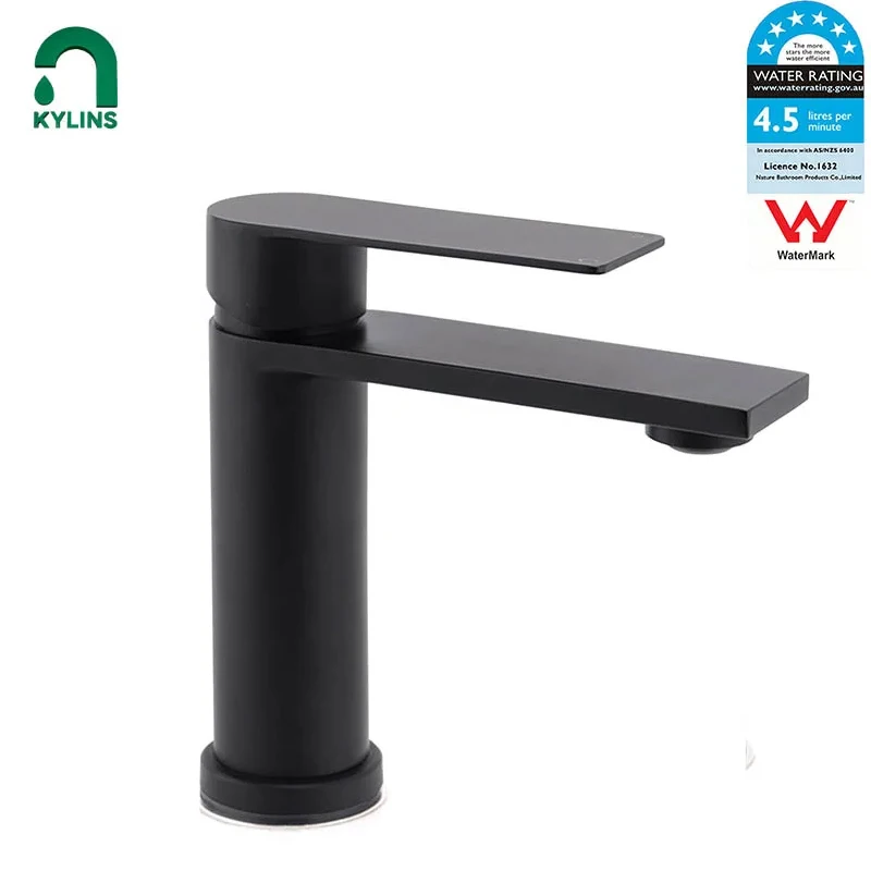 KYLINS Matte Black Smart Bathroom Faucet SUS304 WELS Washbasin Tap for Kitchen Cabinet Tapware Washhand Stand Bath