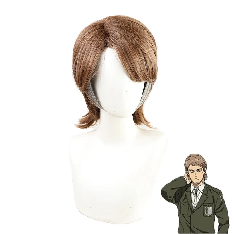 The Final Season Attack on Titan Jean Kirstein Short Layered Brown Mixed Cosplay Wig Heat Resistant Synthetic Hair   Wig Cap