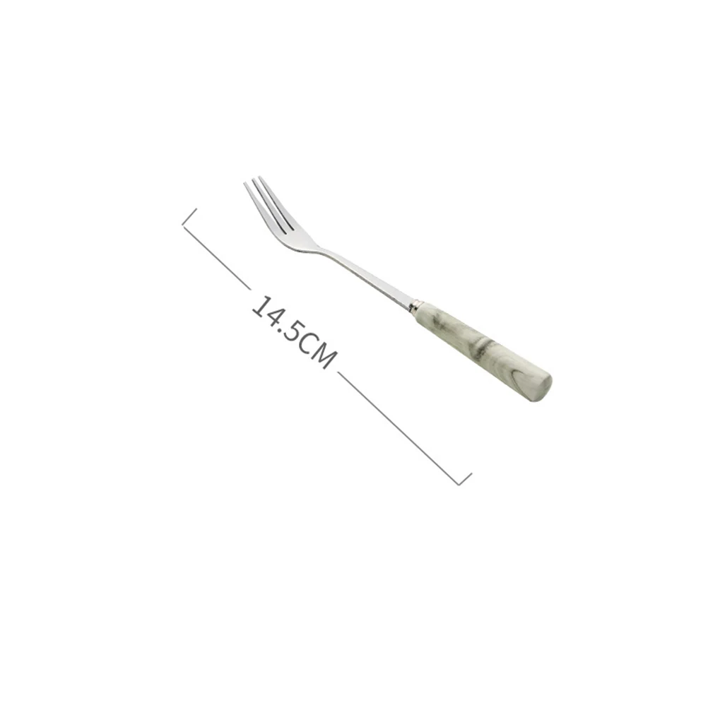 

5pcs Spoons Fork Set Stainless Steel Steak Flatware Marble Western Food Cutlery for Home Restaurant (Silver+Grey)