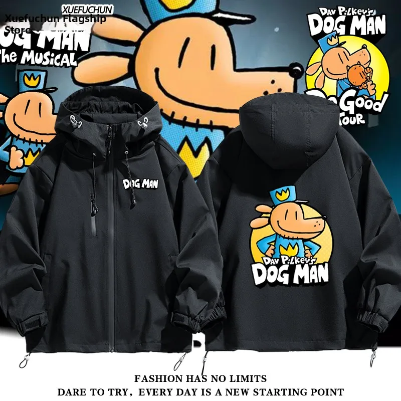 

Faionable ex Dogman Detective Jaet Ветрозащитное полиэфирное волокно Длинная застежка-молния с капюшоном Повседневная универсальная верхняя одежда...