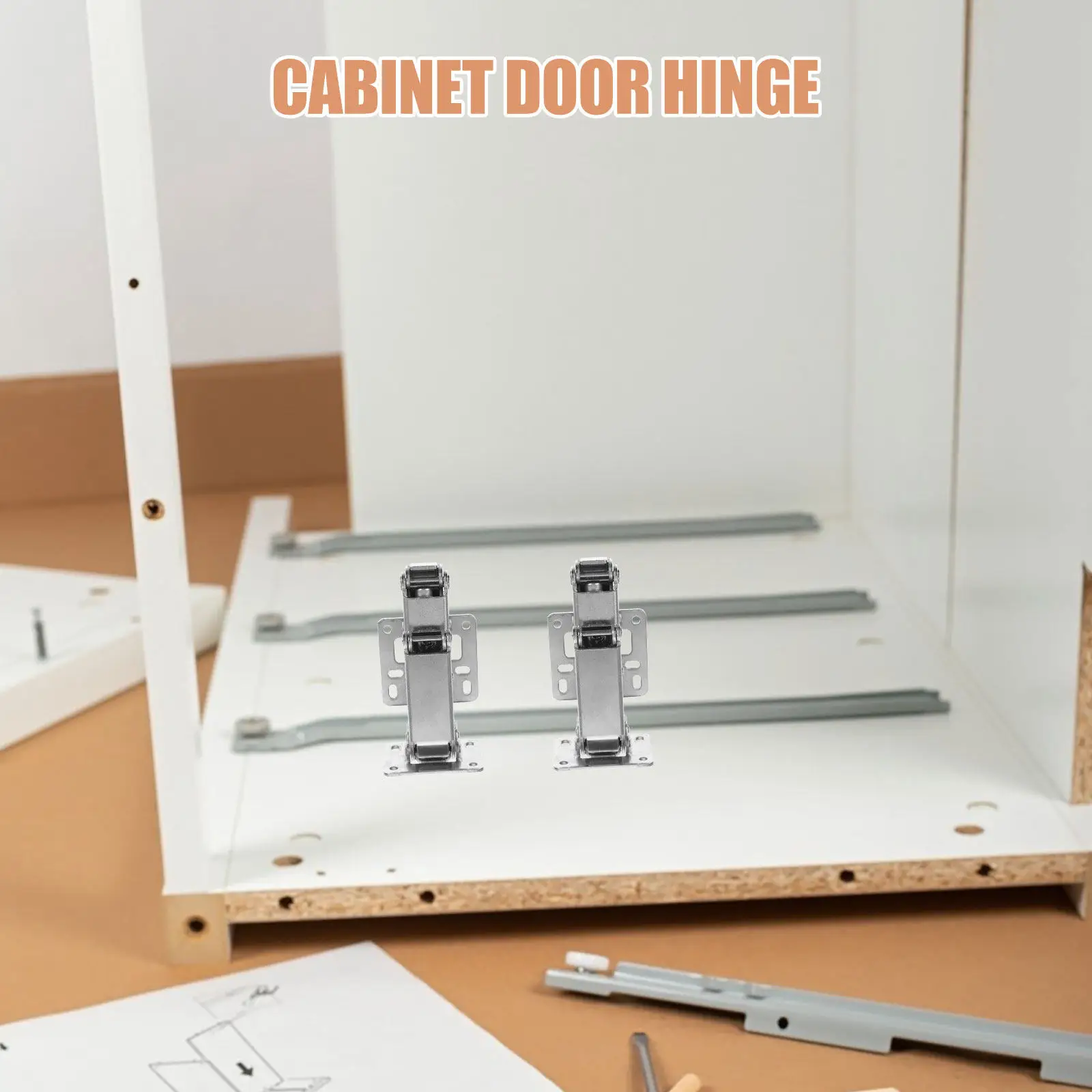2Pcs Heavy Duty Hydraulic Cabinet Hinges Thickened Surface Mount Silent Smooth Closing Frameless Door Buffer Damper Furniture