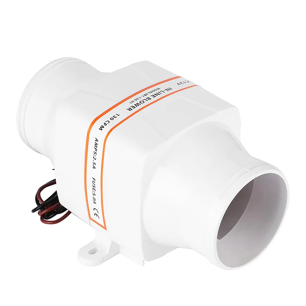 3 بوصة مضمنة مروحة تهوية بحرية منفاخ آسن لليخوت/RV مع تدفق هواء 130 CFM ABS البلاستيك وأقواس تركيب مصبوبة #4