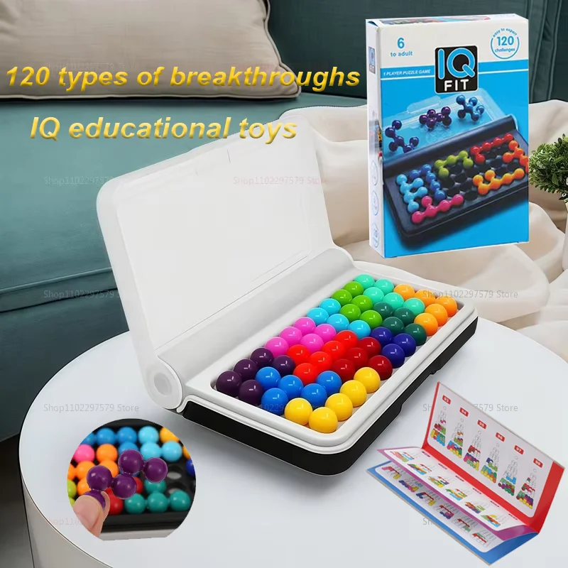 

NEW 120 Challenges IQ 3D Puzzle Board Game Classic Pyramid Plate Pearl Logic Brain Teaser Montessori Kids Interactive Toy Gifts