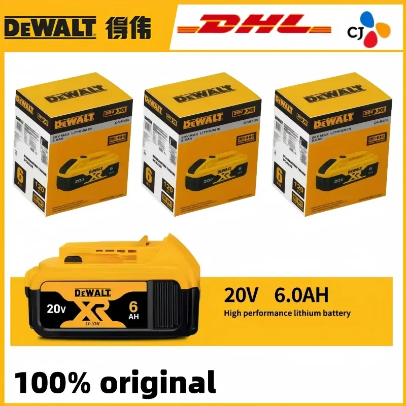 

100% original DeWalt 6.0Ah 20V power tool battery DCB206 DCB206 DCB205 DCB200 DCB203 for power tool air transport