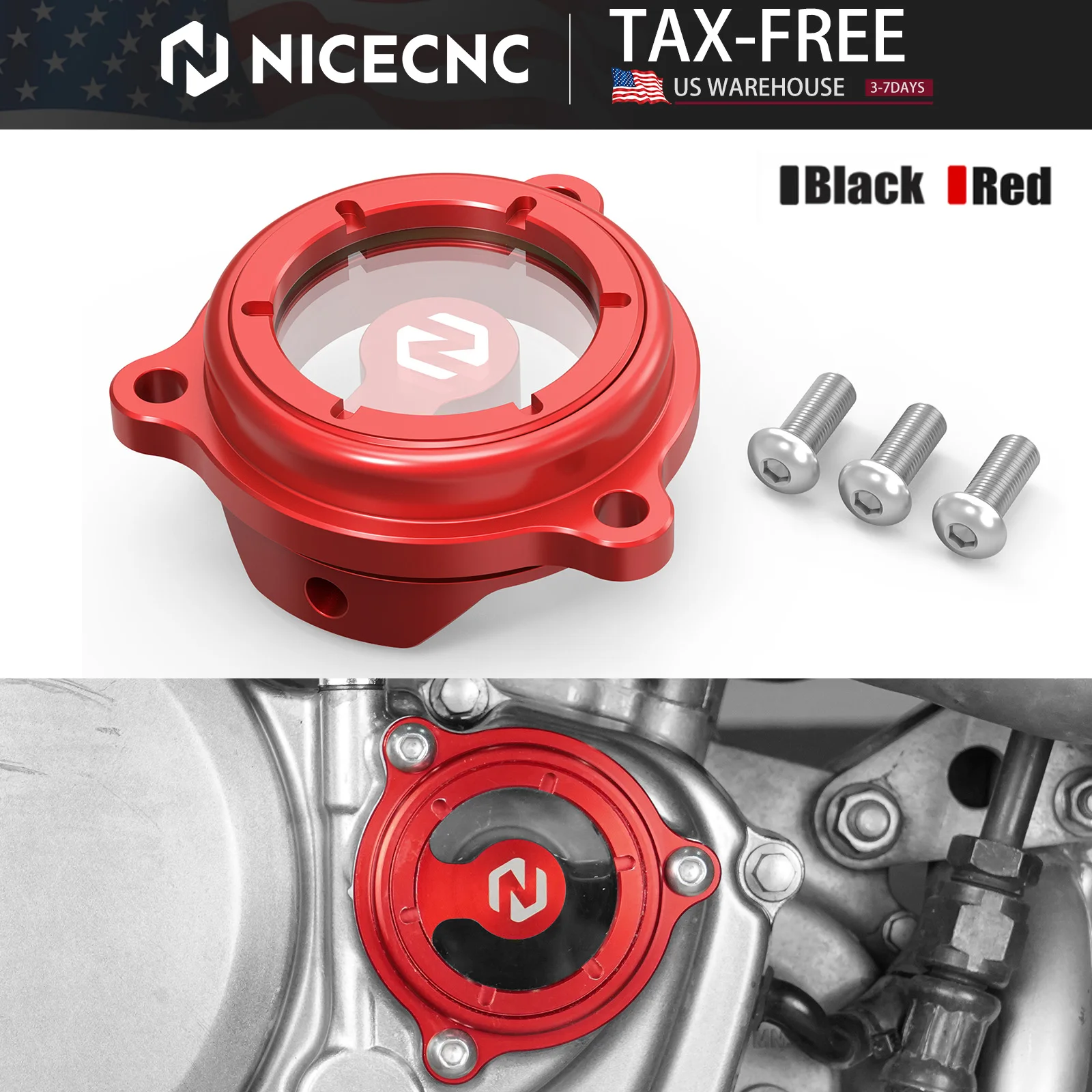 

(US Stock) For Honda XR650L XR 650L 1993-2025 2024 Engine Oil Filter Cap Cover Guard Protector Transparent XR 600R 1990-2000