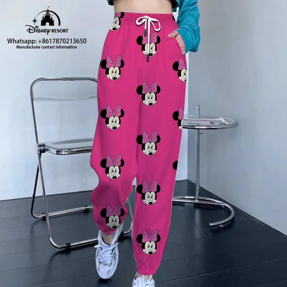 2024 Mickey Minnie Fall Hot Sale Kawaii Women\'s Fashion Casual Jogging Sweatpants Street Style Drawstring Pants y2k