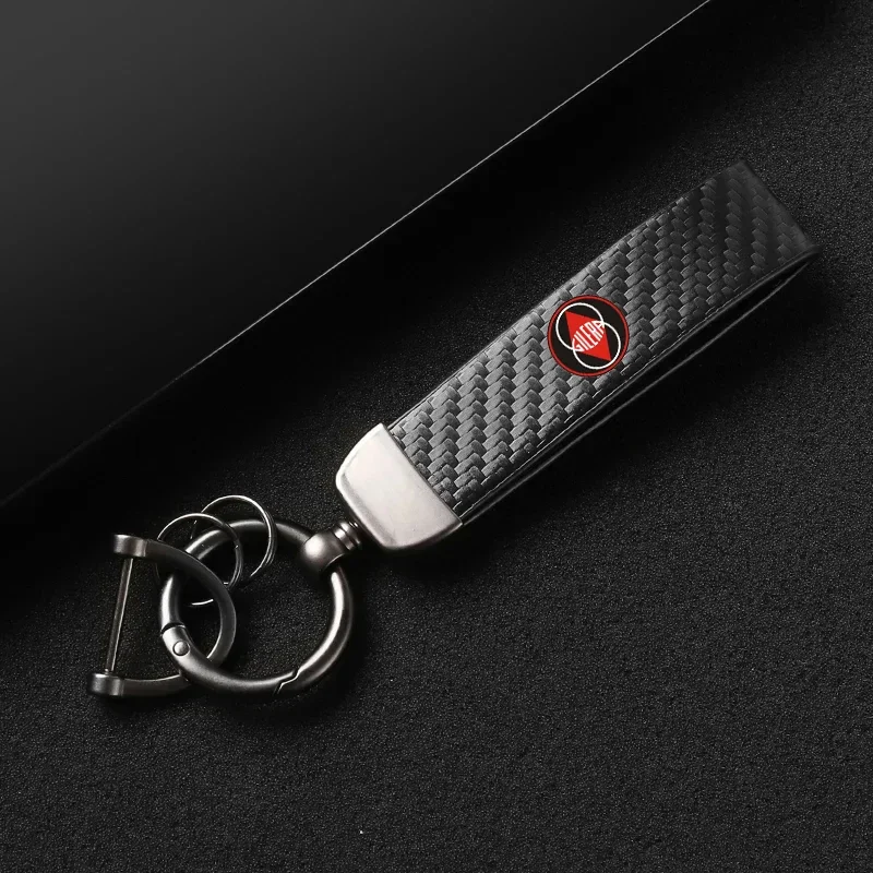 1PCS Leather Carbon Fiber Motorcycle Key Chains KeyChain For Gilera GP800 Fuoco Nexus 500 Runner 50 125 200 Accessories