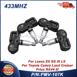 4PCS 42607-50010 TPMS 42607-50011 TPMS Sensore di pressione dei pneumatici per Lexus ES GS IS LS Toyota Land Cruiser RAV4 PMV-107K