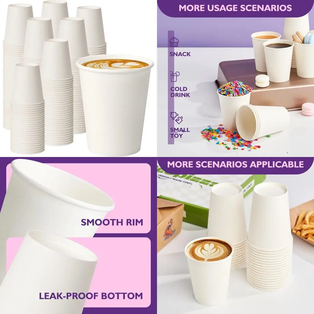 

Бумажные кофейные стаканчики белого цвета, 8 унций, одноразовые, для горячих напитков, 1000 штук