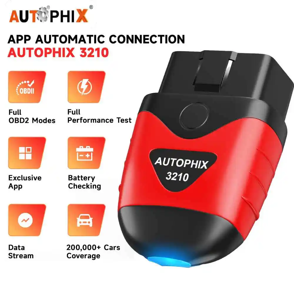 

AUTOPHIX 3210 OBD2 Scanner Bluetooth Car Code Reader ODB Diagnostic Scan Tools Battery Test Alarm Setting Performance Test