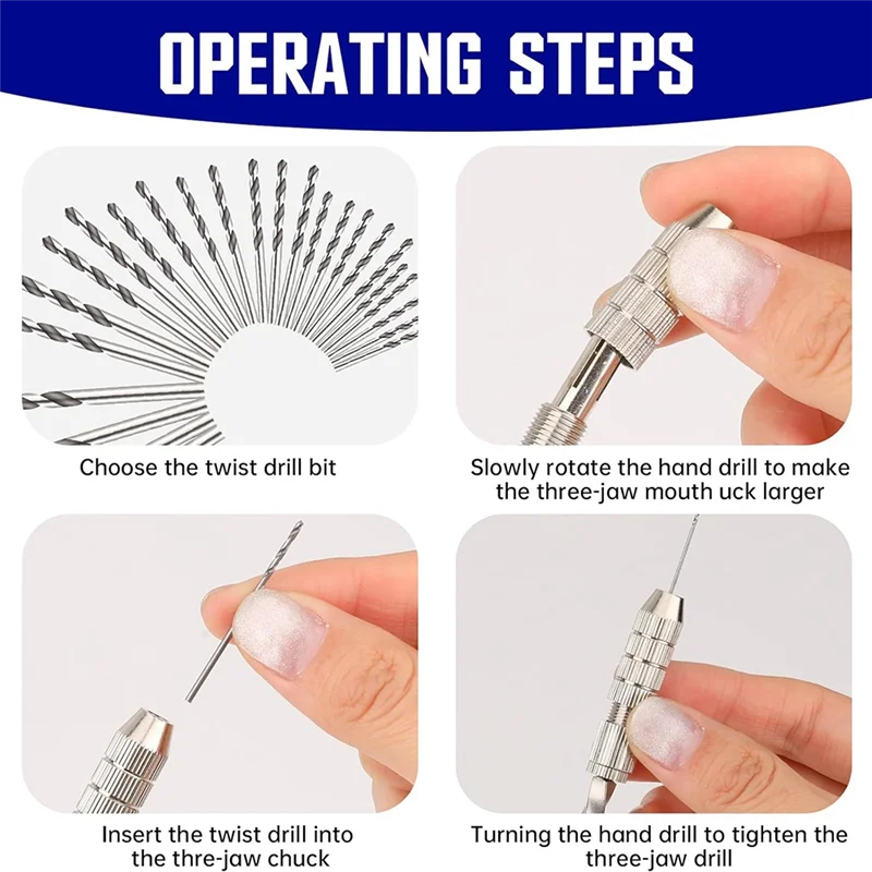 AC88-Micro-Type Pin Vise And Twist Handdrill Rottery Tool As Shown Resin+Metal DIY Crafts For Resin Casting