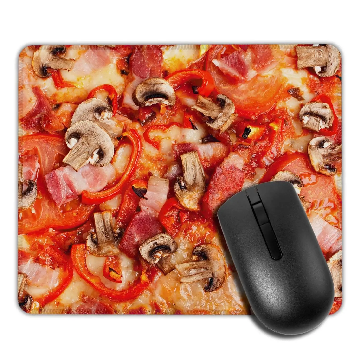 Hot-Selling Nice Mushroom Pizza Printing Mouse Pads Comfortable Gaming Mousepad Mouse Mat Keyboard Mats Desk Pad 22x18cm