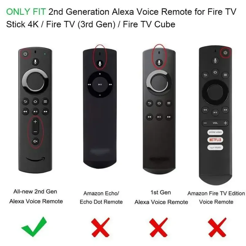 Silicone Protective Cover for Fire TV Stick 4K/2nd Gen Remote, Glow-in-the-Dark Anti-Drop Skin Sleeve view 3