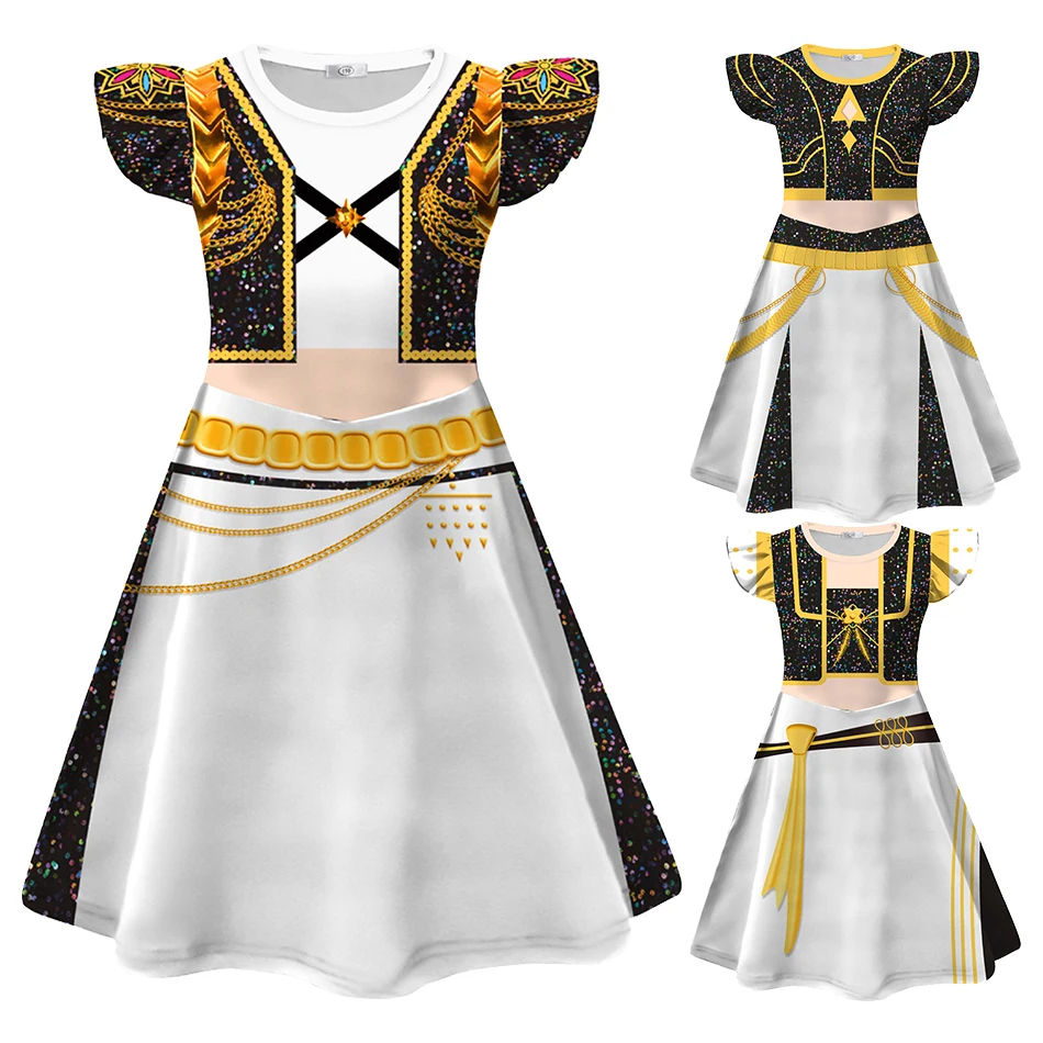 

Костюмы для косплея демонов на Хэллоуин для девочек, детское платье охотника ведьмы с принтом, детские рождественские карнавальные вечерние платья принцессы на Хэллоуин