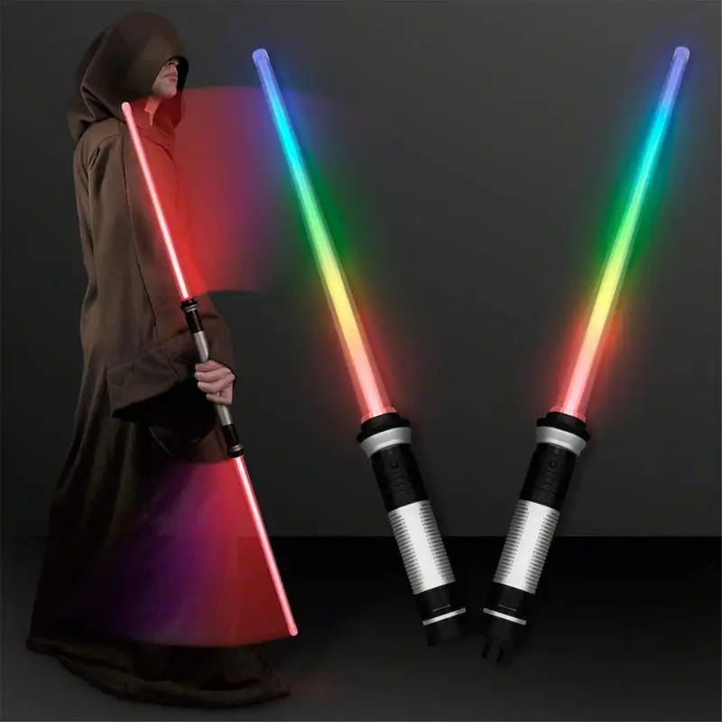 2 In 1 RGB Lightsaber Laser Sword Toys Lights Saber 7 Colors Change Led Flashing Lightstick ForJedi Laser Sword Lights Saber Toy