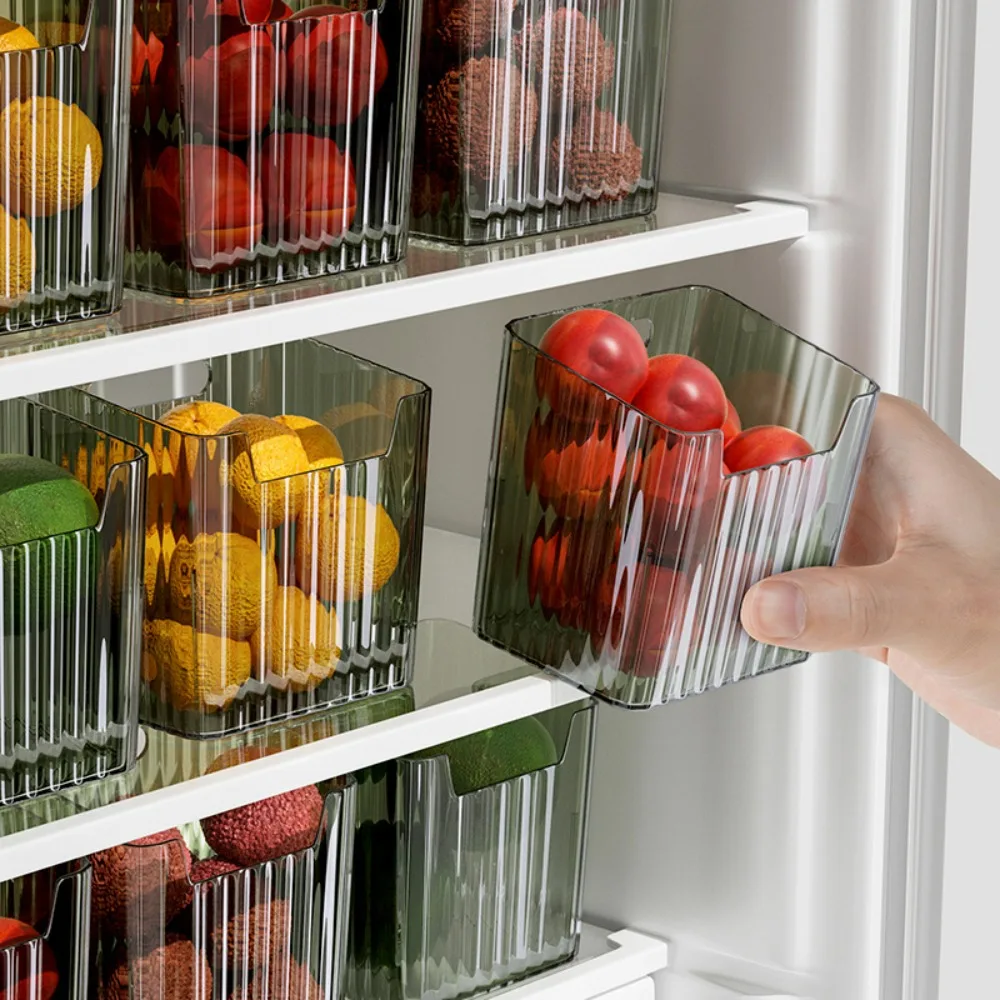 

Refrigerator Side Door Organizer, Portable Transparent Food Storage Box for Fruit, Vegetable, Kitchen Organizers Accessories