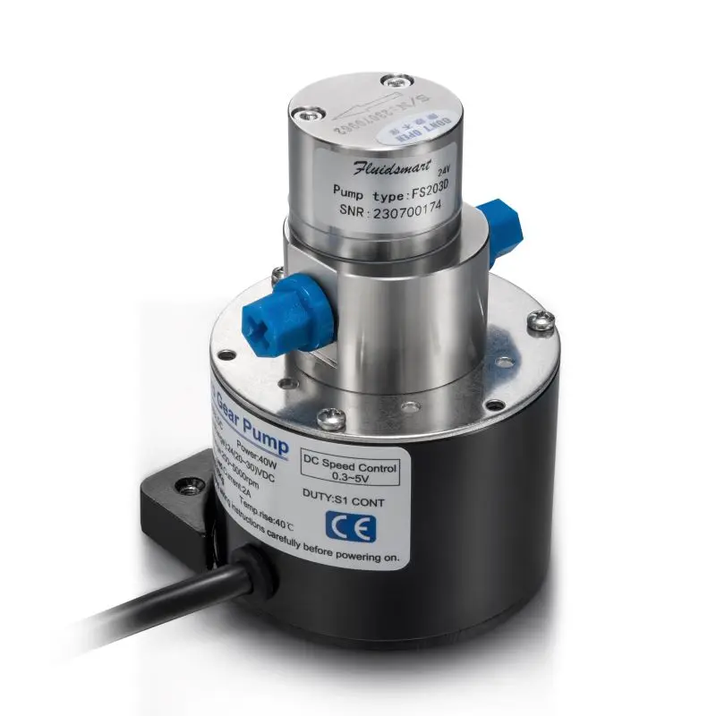Fluidsmart FSG203D مضخة صغيرة خالية من الزيت والعتاد 24 فولت تيار مستمر 10 بار مضخة ضغط الفولاذ المقاوم للصدأ رئيس مضخة مغناطيسية صغيرة الصين
