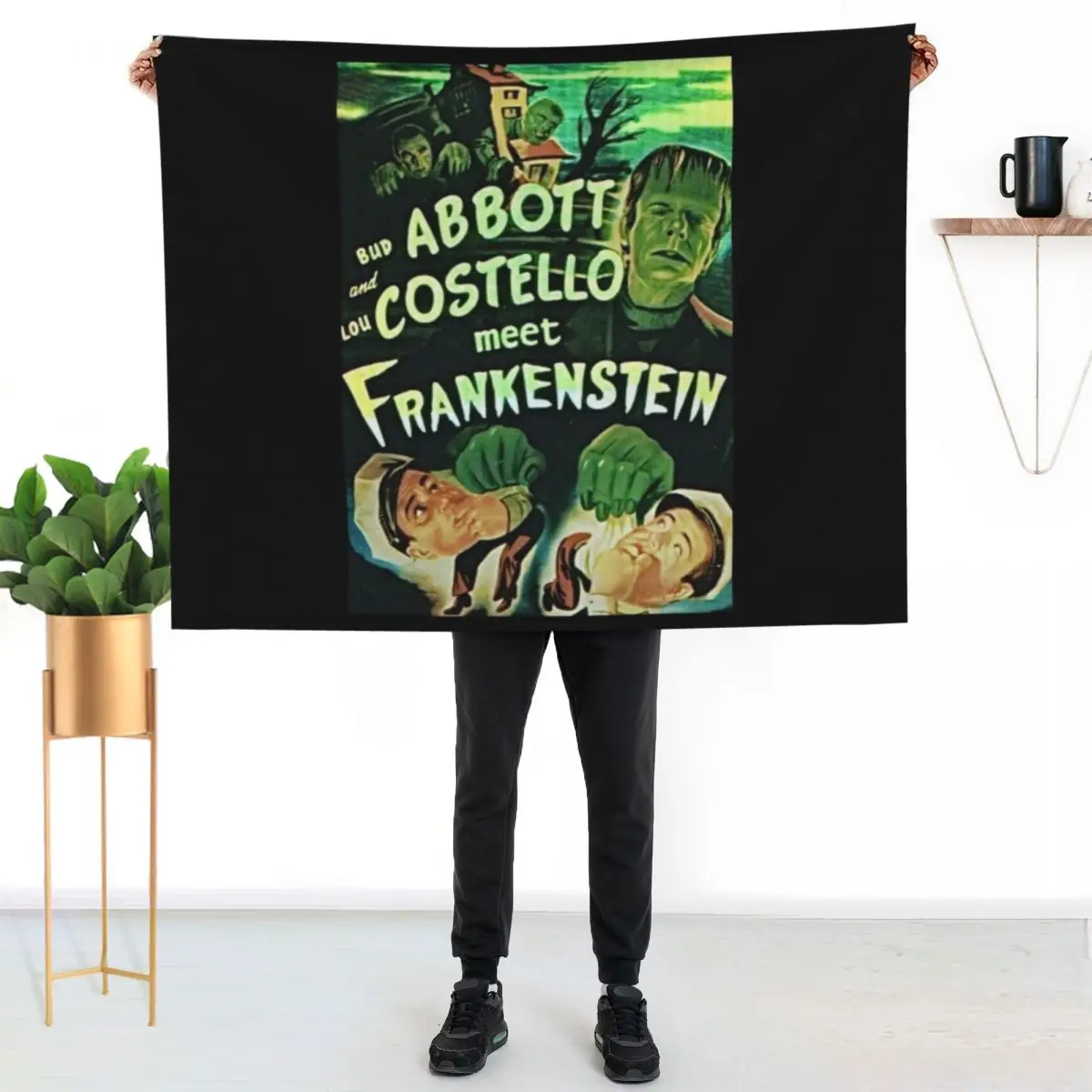 

Abbott and Costello meet Frankenstein Classic . Throw Blanket Cozy Microfiber Throw Blanket for Home Bedroom