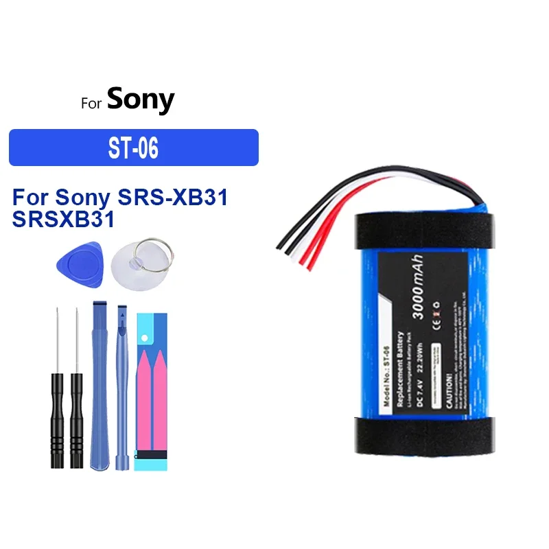 ST-06 3400mAh Battery For Sony SRS-XB31 SRSXB31 Portable Batteria