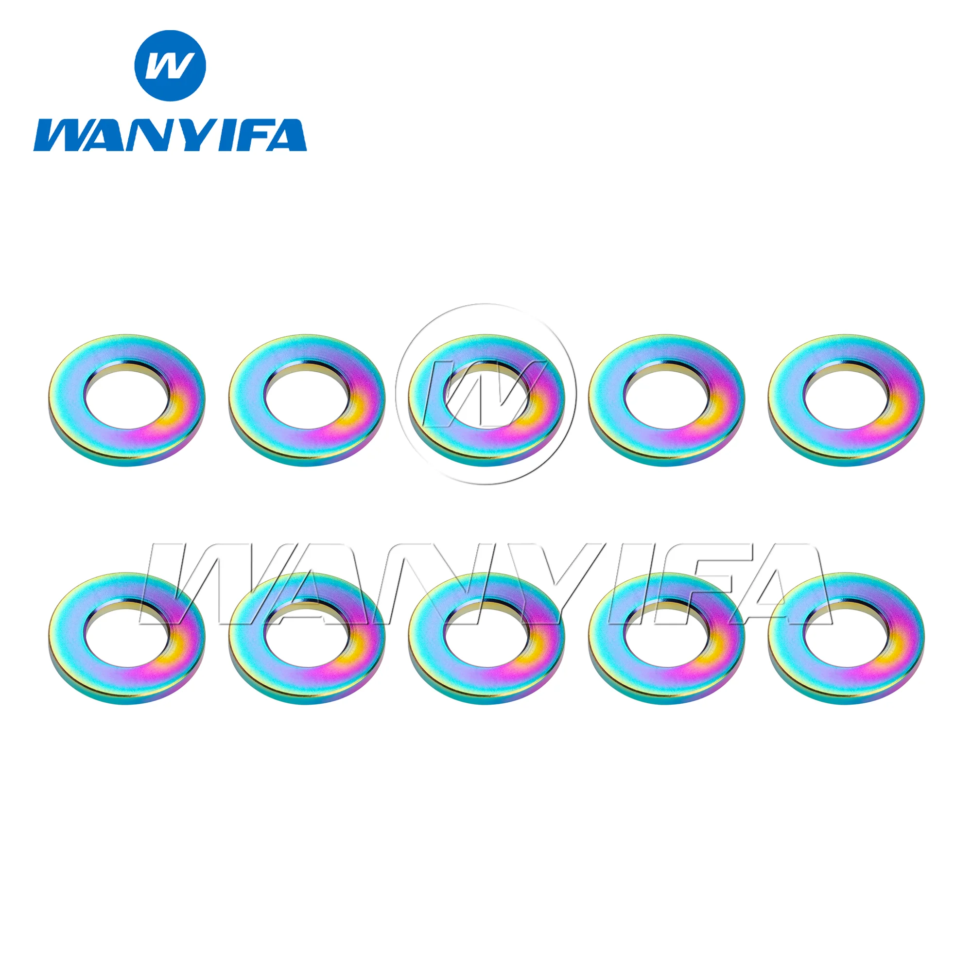 Wanyifa  Titanium Washers M4/M5/M6/M7/M8/M10 DIN912 Flat Spacer Gasket for Motorcycle Car 10/15pcs