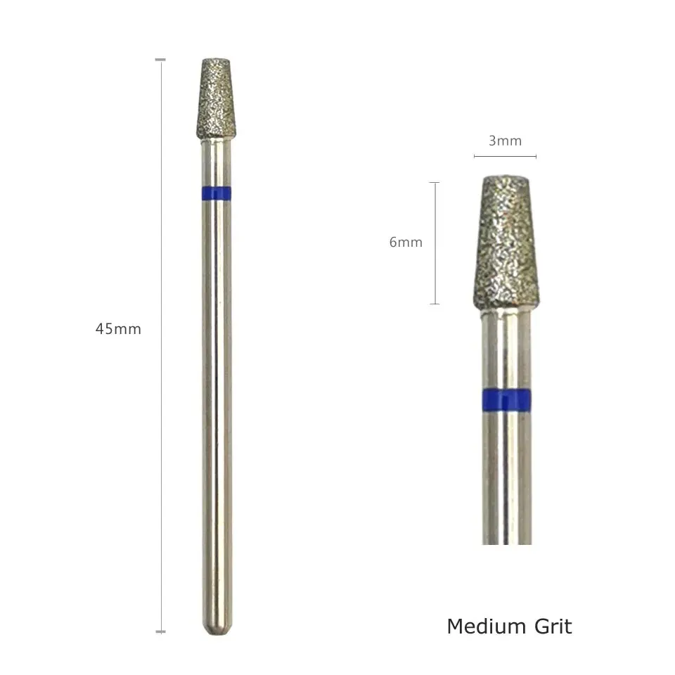 HYTOOS 테이퍼 네일 드릴 비트 다이아몬드 큐티클 클린 버 러시아 밀스 전기 매니큐어 드릴 손톱 액세서리