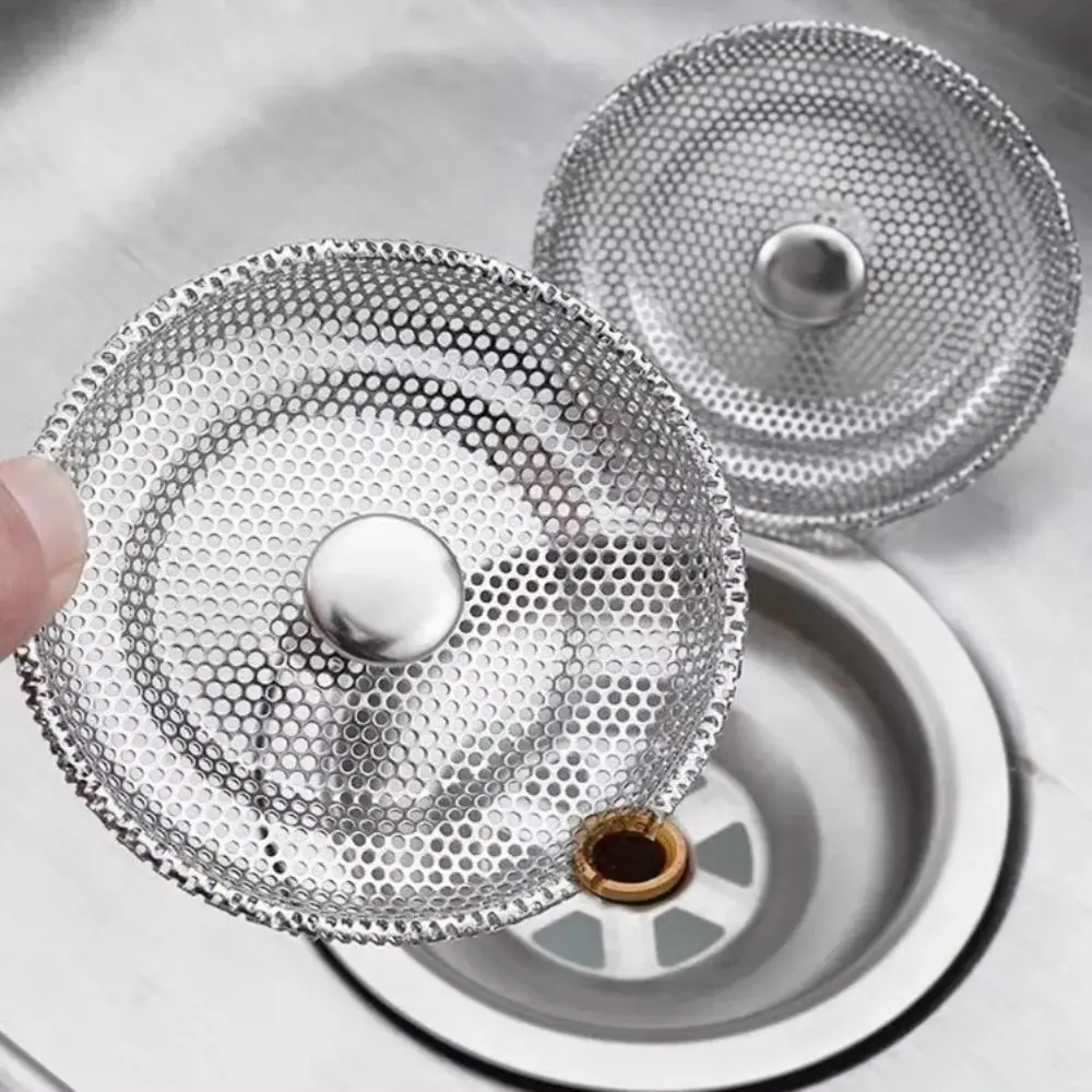 Kitchen Sink Filter Stainless Steel Mesh Water Basin Strainer Drain Hole Trap Waste Screen Hair Catcher for Bathroom Accessories