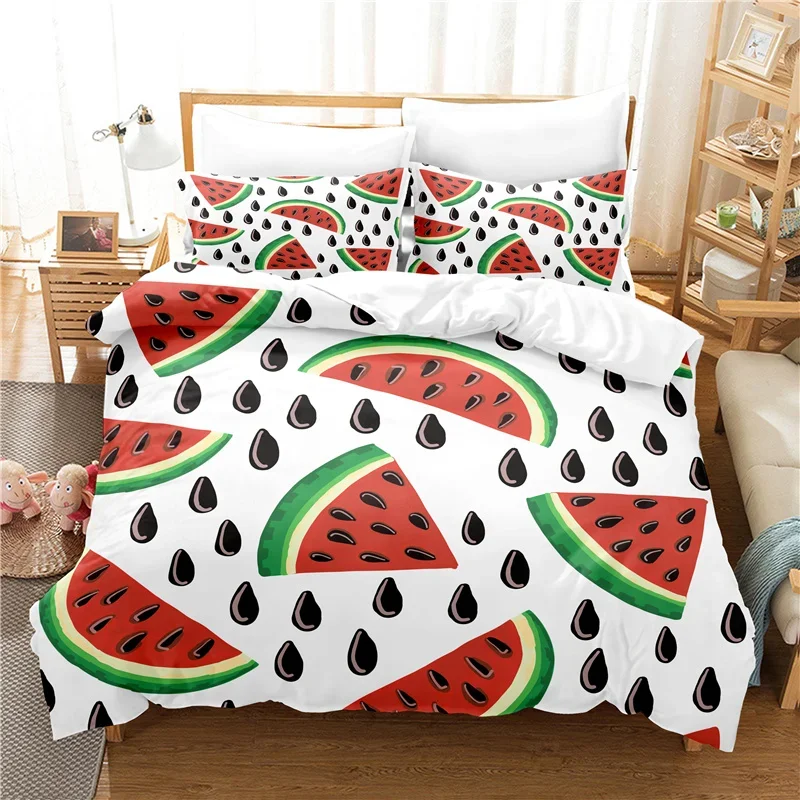 

Dropship Duvet Cover Set 3D Print Watermelon Lemon Home Textile Bed Comforter Set King Size Quilt Cover+Pillowcases -No Sheet