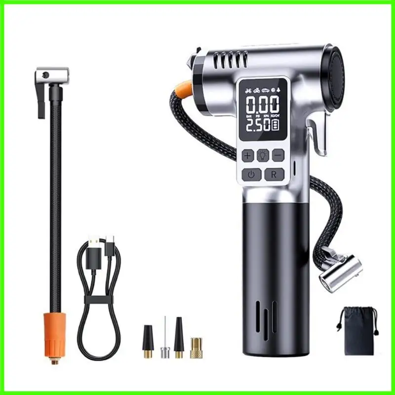 

Handheld ABS Vehicle Tire Inflator Highlighting Crisis Tool Radio Display for Motorcycles and Velocipedes