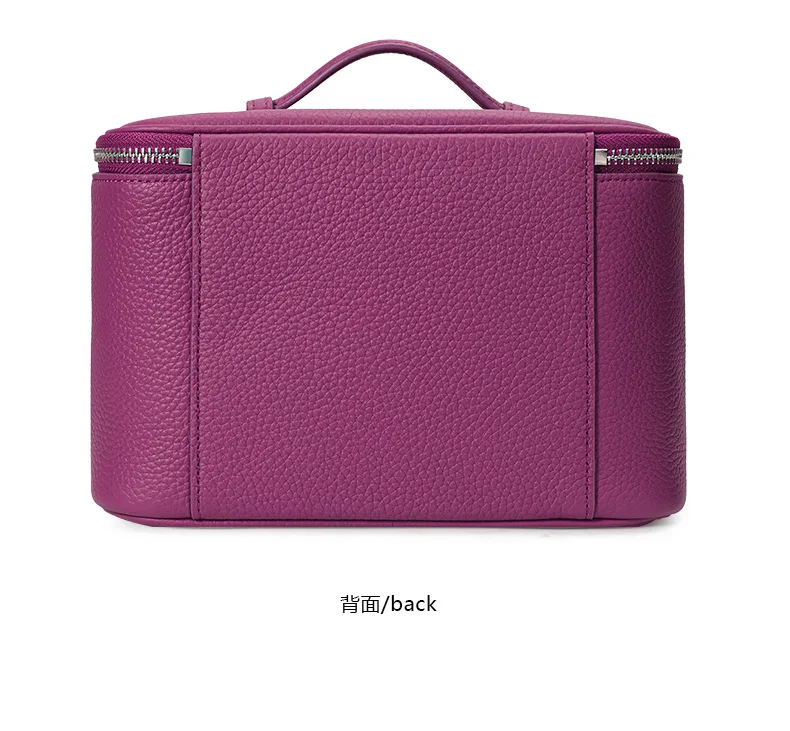 Aidanni Kleine quadratische Tasche aus echtem Leder, Damenhandtasche mit großem Fassungsvermögen, Kosmetiktasche, Aufbewahrungs- und Reise-Kulturtasche für Damen – Detail 15