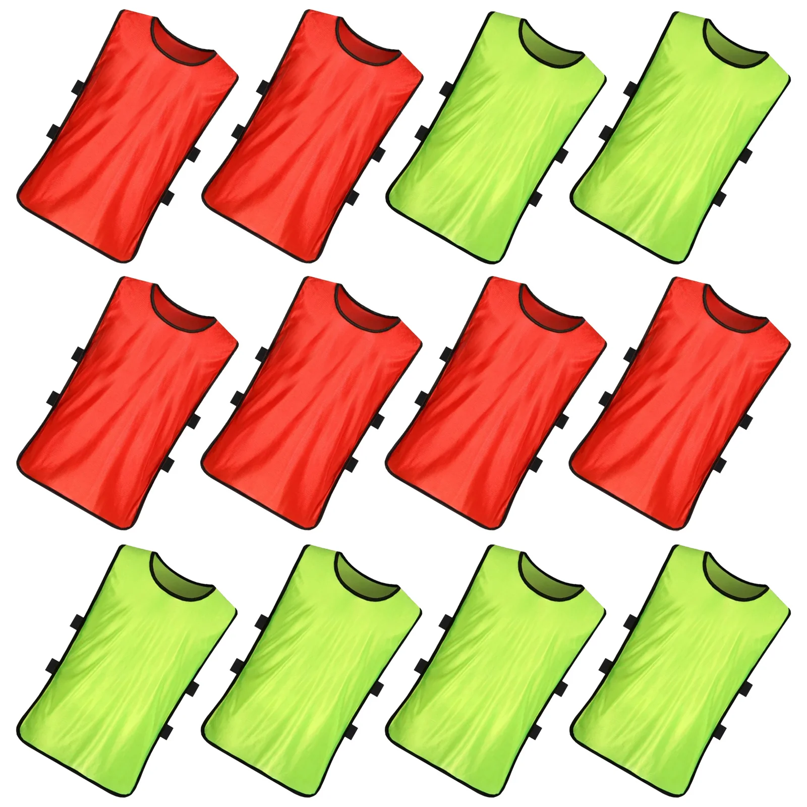 

12pcs Summer Training Vest Fluorescent Green Lightweight Polyester Sleeveless Shirt For Basketball Team Clothing