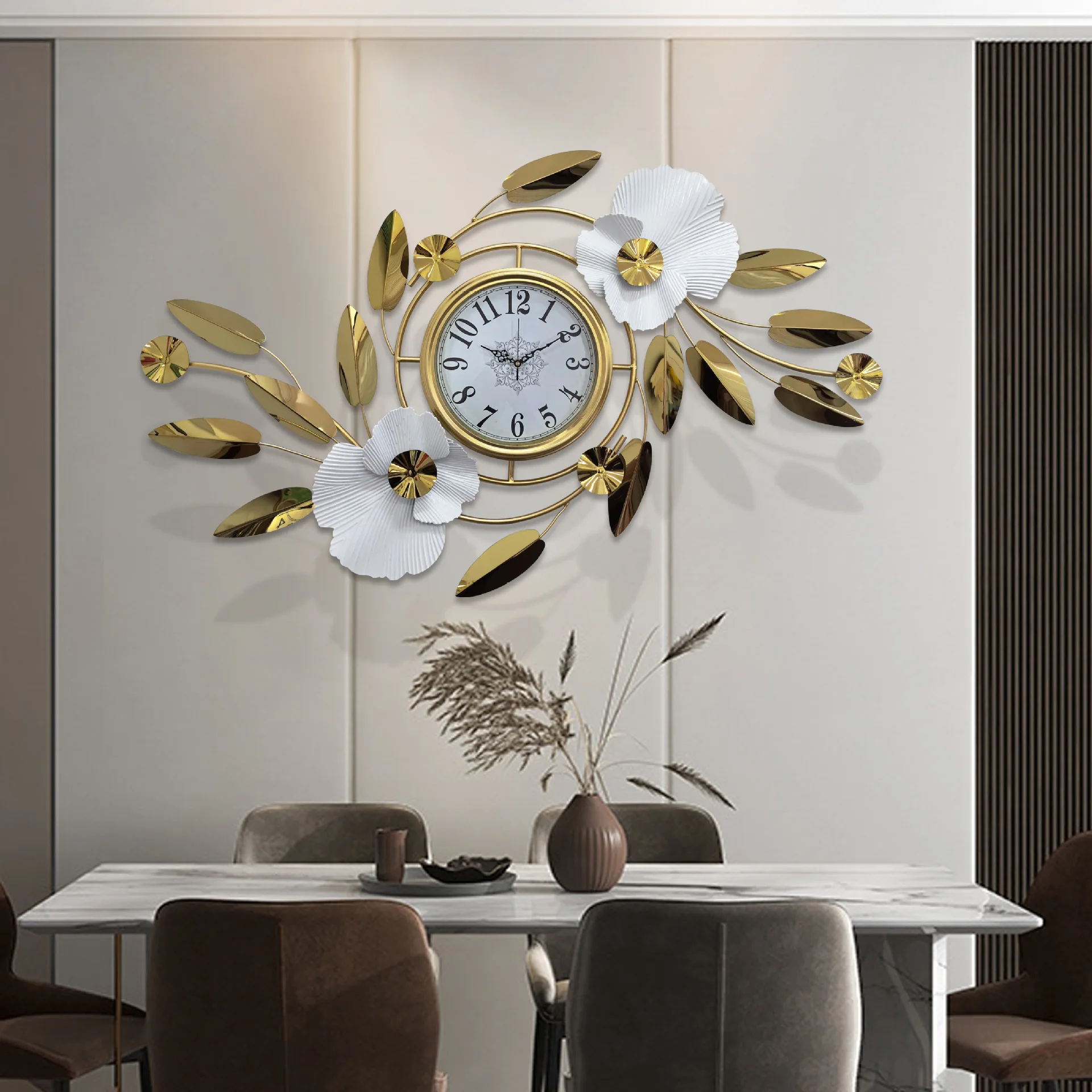 Northern Europe Fashion TV Sofa Background Modern And Minimalist Living Room Creative Restaurant Clocks Wall Home Decor G