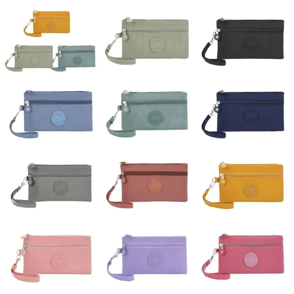 

Creative Letter Zipper Coin Purse With Lanyard Nylon Double Layer Wallet Card Holder Storage Bag Simple Money Handbag Shopping