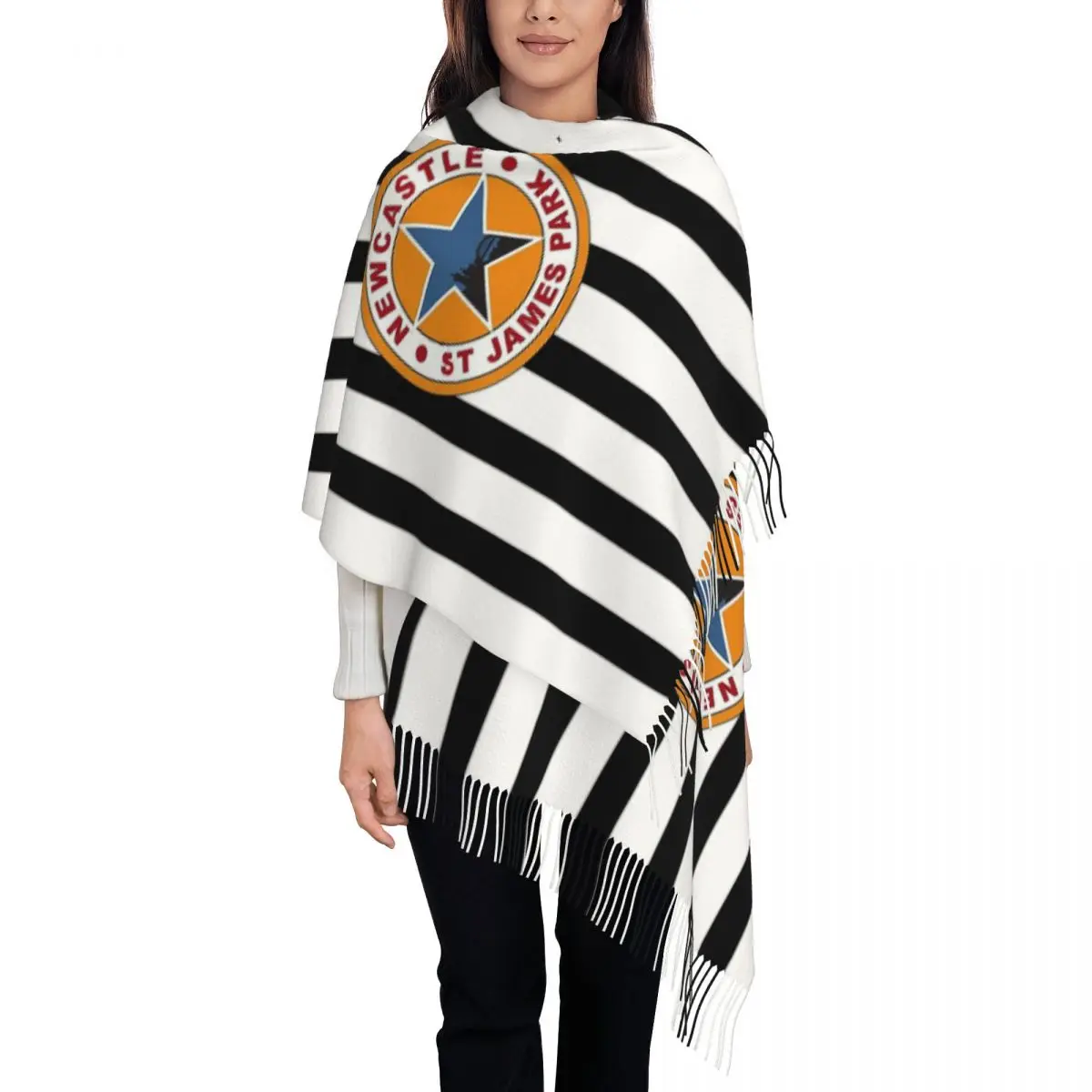 Magpies Newcastle - Newcastle Magpies Scarf Tassel Scarves Women Soft Warm Shawls and Wraps Long Fall Winter Shawl Wrap