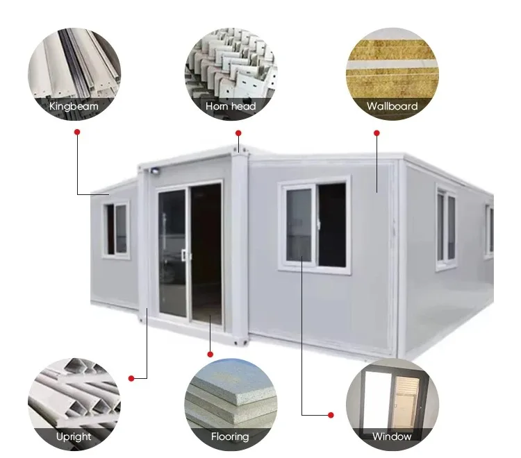 20ft/30ft/40ft Quick Assembly Expandable Container House Double Wing Folding House with Micro House Prefabrication Function