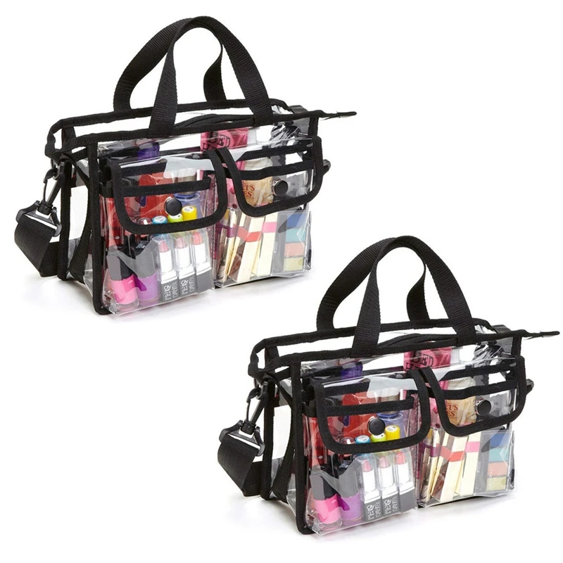 Hot 2X Clear Cross-Body Shoulder Bag,Toiletry Organizer Wash Bag -NFL Stadium Approved Purse